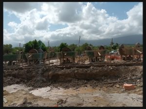 Environmental destruction / water polution in Milxo by illegal mining activities